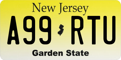 NJ license plate A99RTU