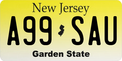 NJ license plate A99SAU