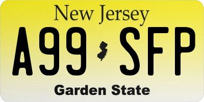 NJ license plate A99SFP