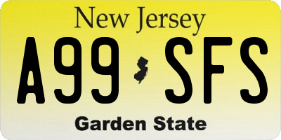 NJ license plate A99SFS