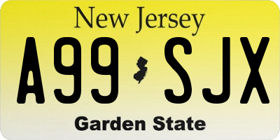 NJ license plate A99SJX
