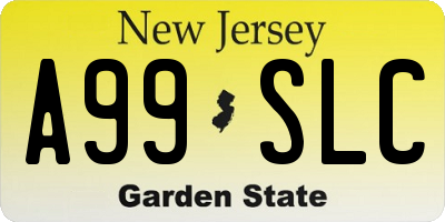 NJ license plate A99SLC