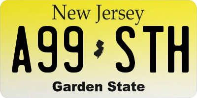 NJ license plate A99STH