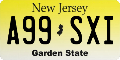 NJ license plate A99SXI