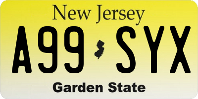 NJ license plate A99SYX