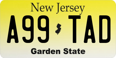 NJ license plate A99TAD