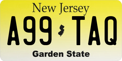 NJ license plate A99TAQ