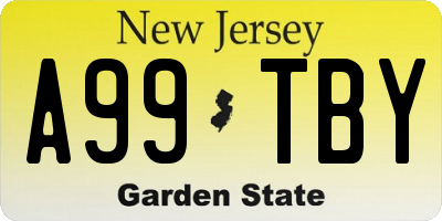 NJ license plate A99TBY