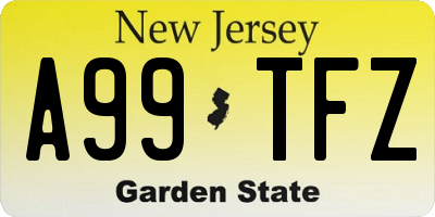 NJ license plate A99TFZ