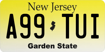 NJ license plate A99TUI