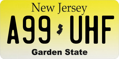 NJ license plate A99UHF