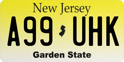 NJ license plate A99UHK