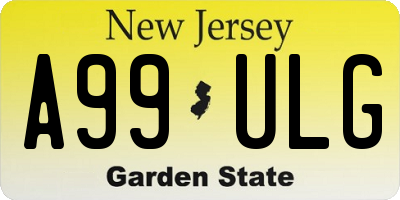 NJ license plate A99ULG