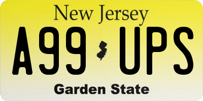 NJ license plate A99UPS