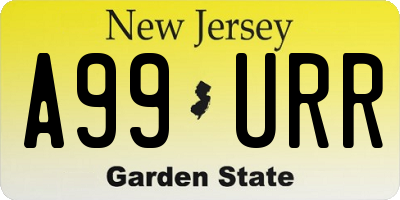 NJ license plate A99URR