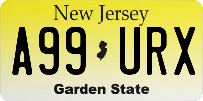 NJ license plate A99URX
