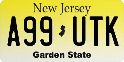 NJ license plate A99UTK