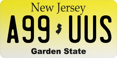 NJ license plate A99UUS
