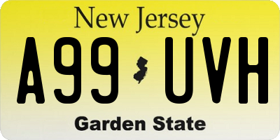 NJ license plate A99UVH