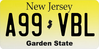 NJ license plate A99VBL