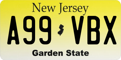 NJ license plate A99VBX