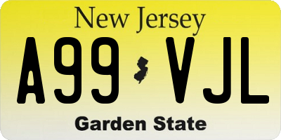 NJ license plate A99VJL
