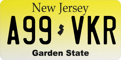 NJ license plate A99VKR