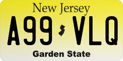 NJ license plate A99VLQ