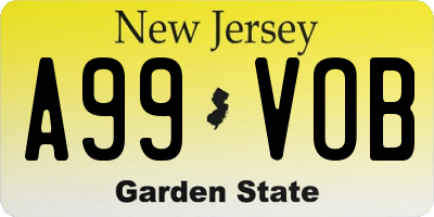 NJ license plate A99VOB