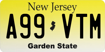 NJ license plate A99VTM