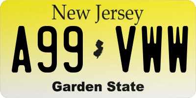 NJ license plate A99VWW