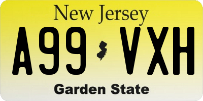 NJ license plate A99VXH