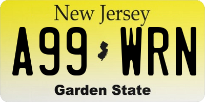 NJ license plate A99WRN