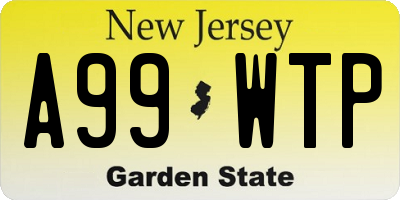 NJ license plate A99WTP