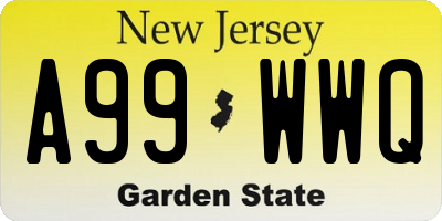 NJ license plate A99WWQ
