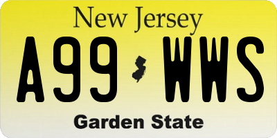 NJ license plate A99WWS