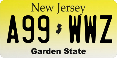 NJ license plate A99WWZ