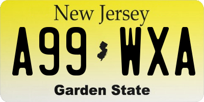 NJ license plate A99WXA