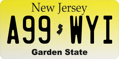 NJ license plate A99WYI