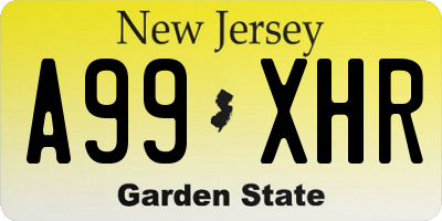 NJ license plate A99XHR