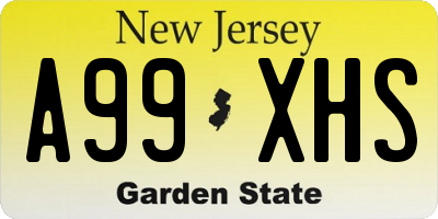 NJ license plate A99XHS