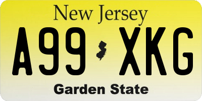 NJ license plate A99XKG