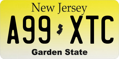 NJ license plate A99XTC