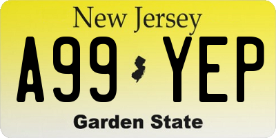 NJ license plate A99YEP