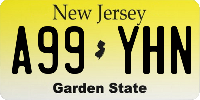 NJ license plate A99YHN