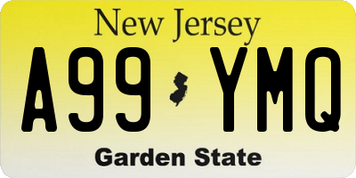 NJ license plate A99YMQ