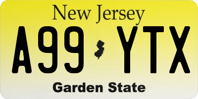 NJ license plate A99YTX