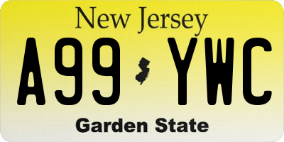 NJ license plate A99YWC