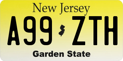 NJ license plate A99ZTH