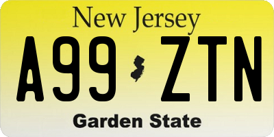 NJ license plate A99ZTN